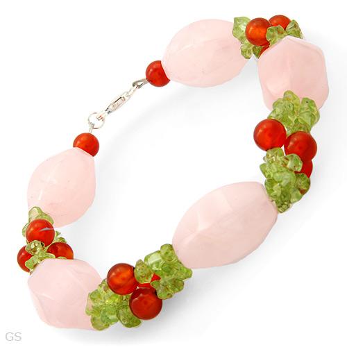 GENUINE PRECIOUS GEMSTONE SILVER BRACELET C